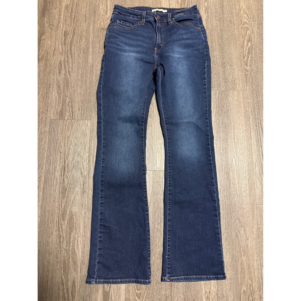 Levis 725 High Rise Bootcut Jeans Dark Wash Blue Denim Size 29 Womens